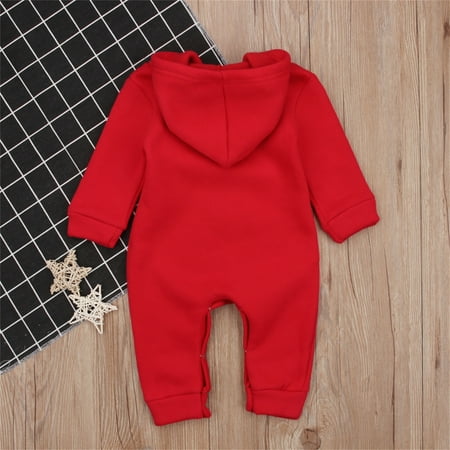 

TOWED22 Nightmare Before Christmas Baby Shower Baby Boy Girl Sweatshirt Bubble Romper Color Block Long Sleeve Hoodie Pullover Sweater Fall Winter Clothes Red
