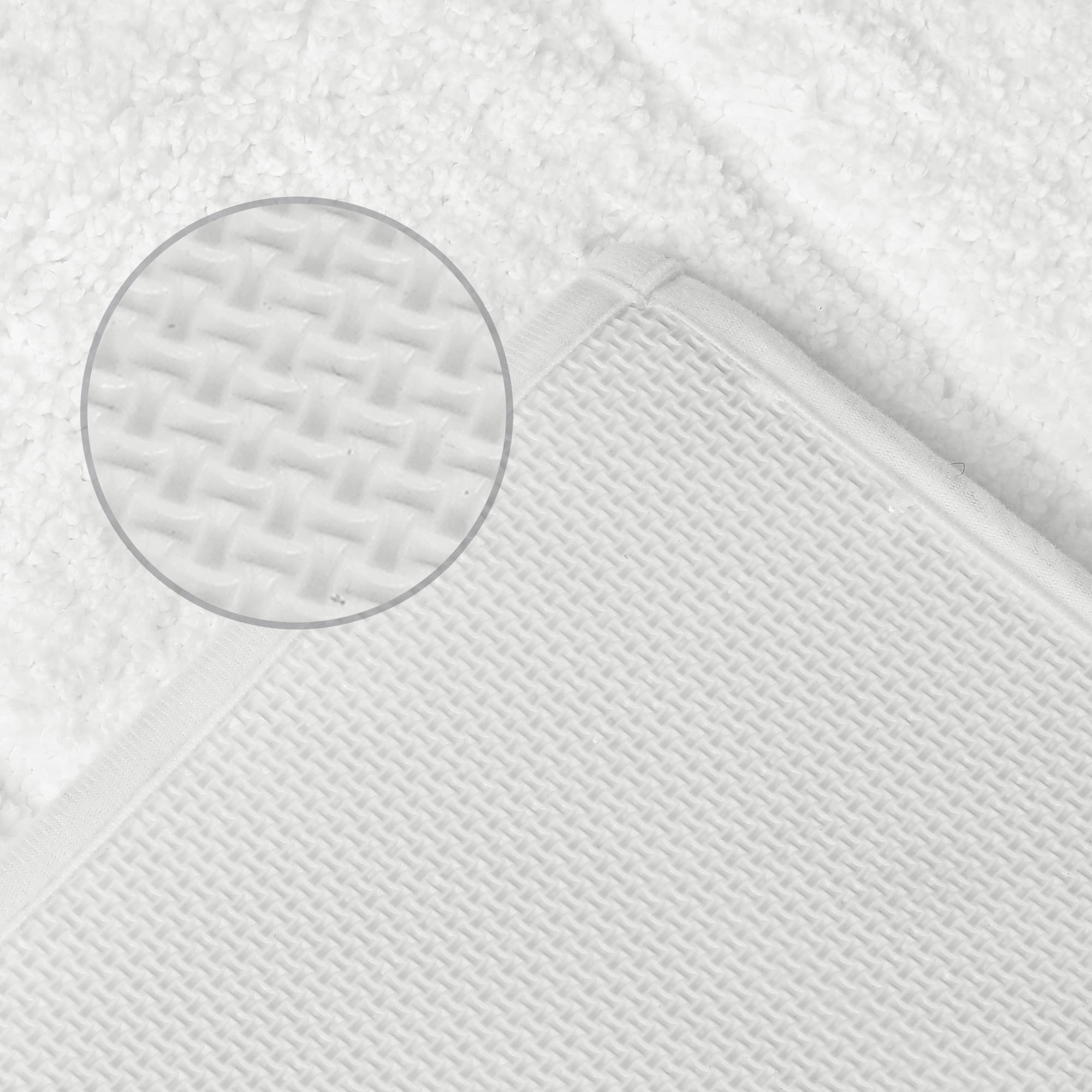 Unique Bargains Geometry Bathroom Rug Mat Soft Absorbent Non-Slip Comfortable Bath Rugs White 20" x 32"