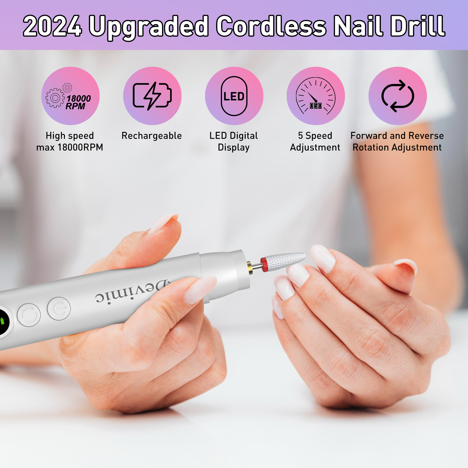 Devimic Electric Nail Drill Kit - Cordless photo 2