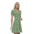 thumbnail image 1 of Women’s A Line Soccer Summer Dress, Retro Triangle Arrangement, Cross Wrap V Neck, 6 Sizes, by Ambesonne, 1 of 2