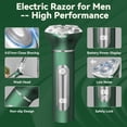 thumbnail image 2 of 4 in 1 Electric Razor for Men - Cordless Shaver Rotary for Shaving Face, Waterproof Wet Dry Razor with Nose Trimmer Sideburns Trimmer Face Cleaning Brush(Green), 2 of 8