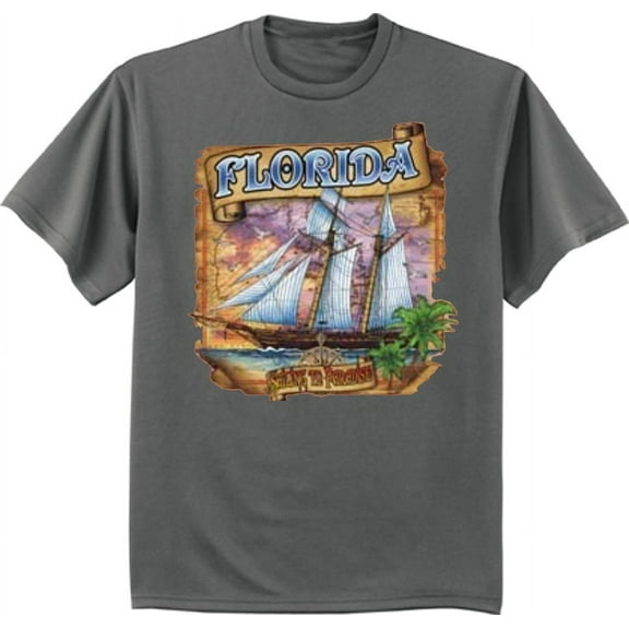 Pirate Ship Treasure Hunting Florida T-shirt Mens Graphic Tee