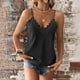 thumbnail image 3 of Camiseta sin mangas con cuello en V y encaje para mujer - Tirantes finos ajustables, blusa de verano holgada, tallas S-XL, 3 of 8