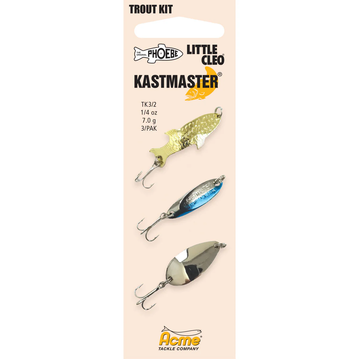 Acme Tackle Little Cleo Fishing Lure Spoon Nickel Blue 1/4 Acme Tackle Little Cleo Fishing Lure Spoon Nickel Blue 1/4