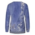thumbnail image 4 of WTXUE Crewneck Sweatshirt Long Sleeve Shirts Blouses for Women Dressy Casual Floral Tunic Tops Pullover Plain Tshirts Womens Tshirts Womens Dressy Blouses Blue L, 4 of 4