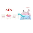 thumbnail image 1 of Juego de Piscina para Muñecas con Tobogán, Sombrilla de Playa Y Silla, Juguete para Niños de 30cm, 1 of 9