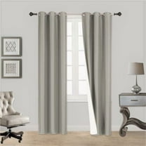 Silver 1-Piece Noa Solid Blackout Grommet-Top Window Curtain Panel 37" W X 84" L