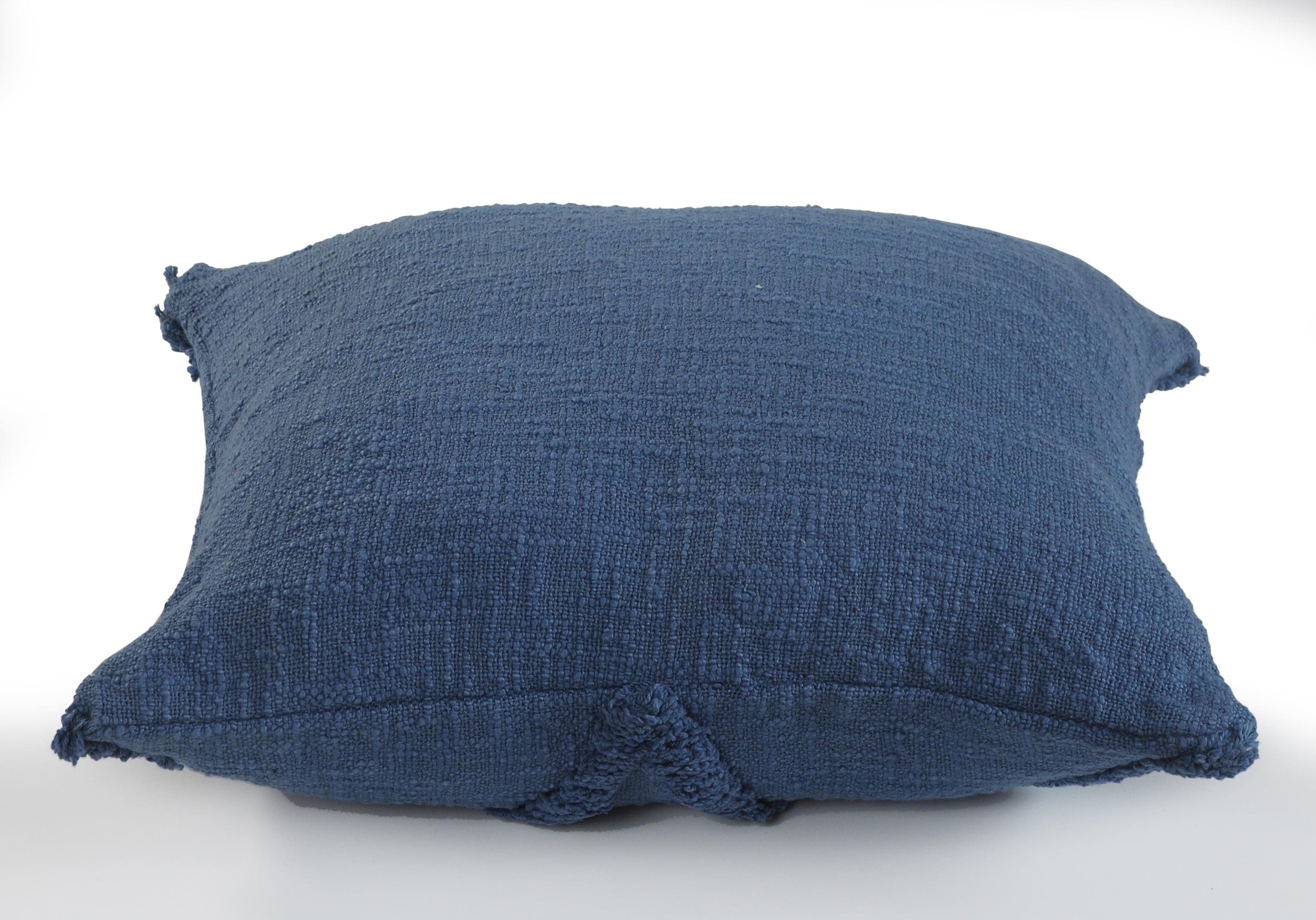 Ox Bay Sara 18" x 18" Coronet Blue Shag Diamond Cotton Adult Decorative Throw Pillow