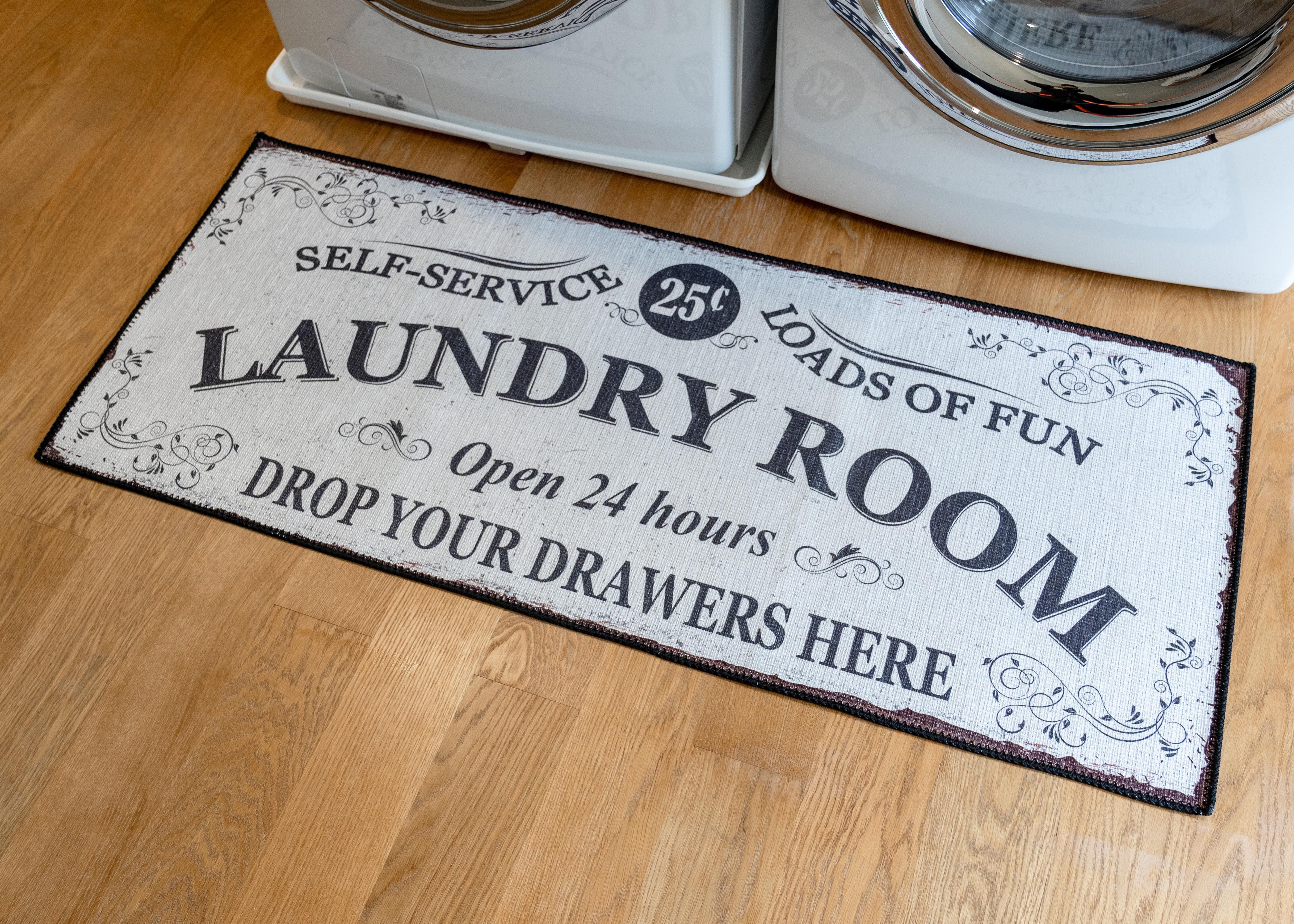 Soft Woven GripBack Woven Printed Rug, Laundry Room Mat Runner