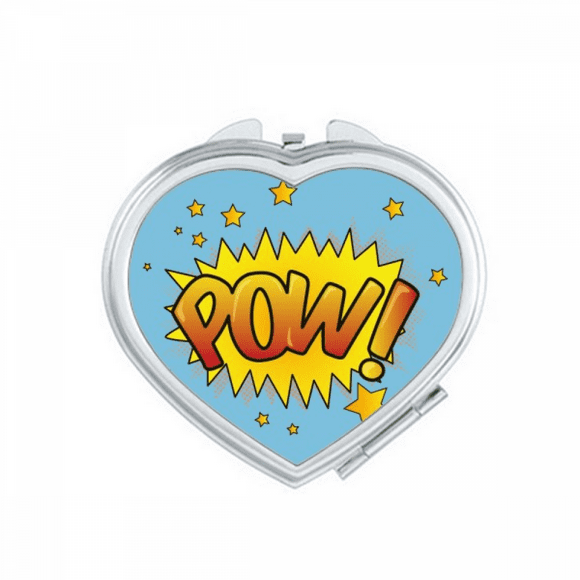 Pow Exclamation Stars Mirror Heart Portable Hand Pocket Makeup
