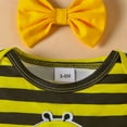 thumbnail image 7 of qiiinnHk Baby Girl Clothes Girl Long Sleeve Bee Print Romper and Pant Set Fall Winter Outfits 0-3 Months,Yellow, 7 of 7