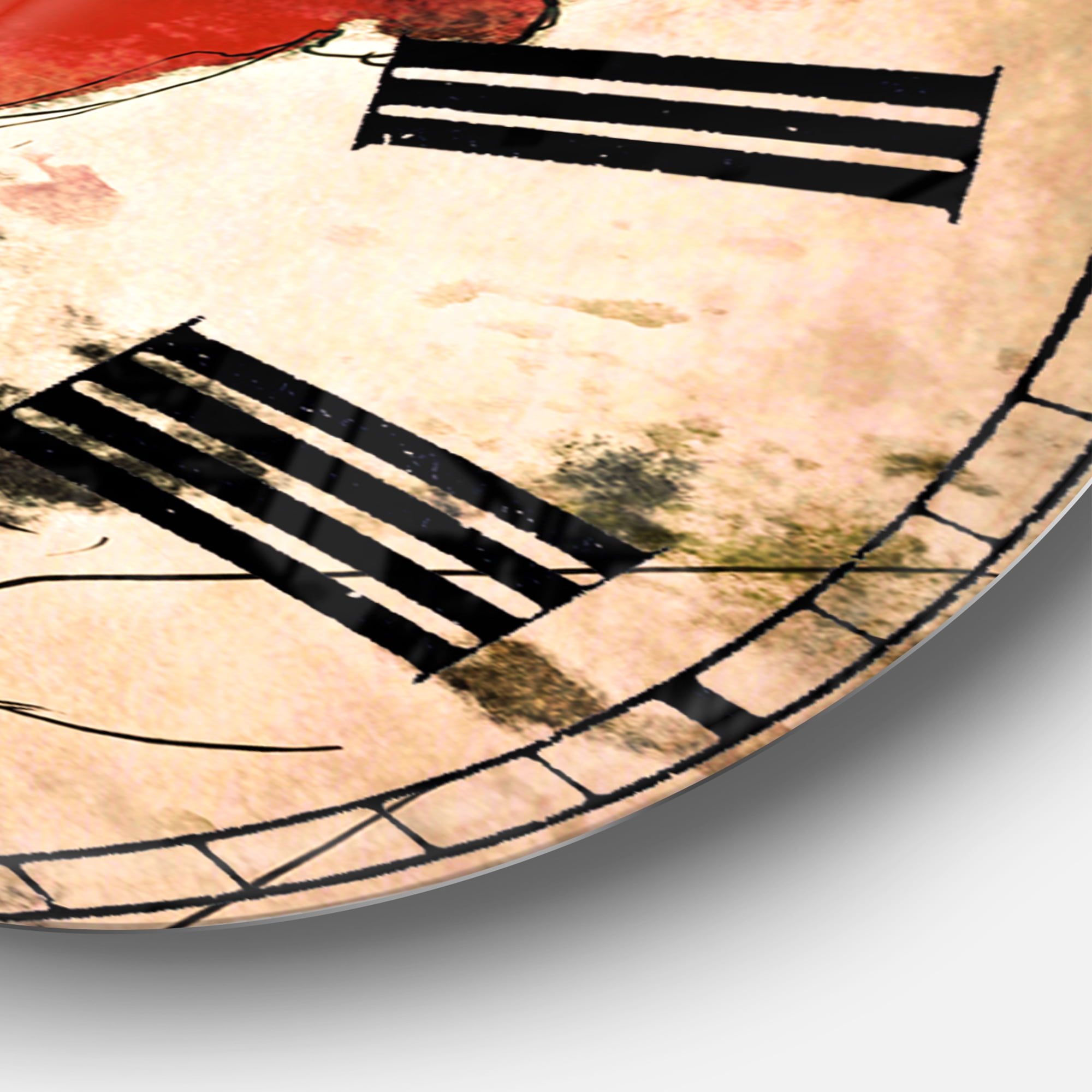 Designart 'Hand drawn Watercolor Rose Flower' Traditional wall clock