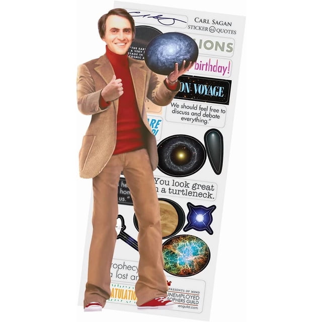 Carl Sagan Quotable Notable - Greeting Card and Sticker Sheet - Envelope Included