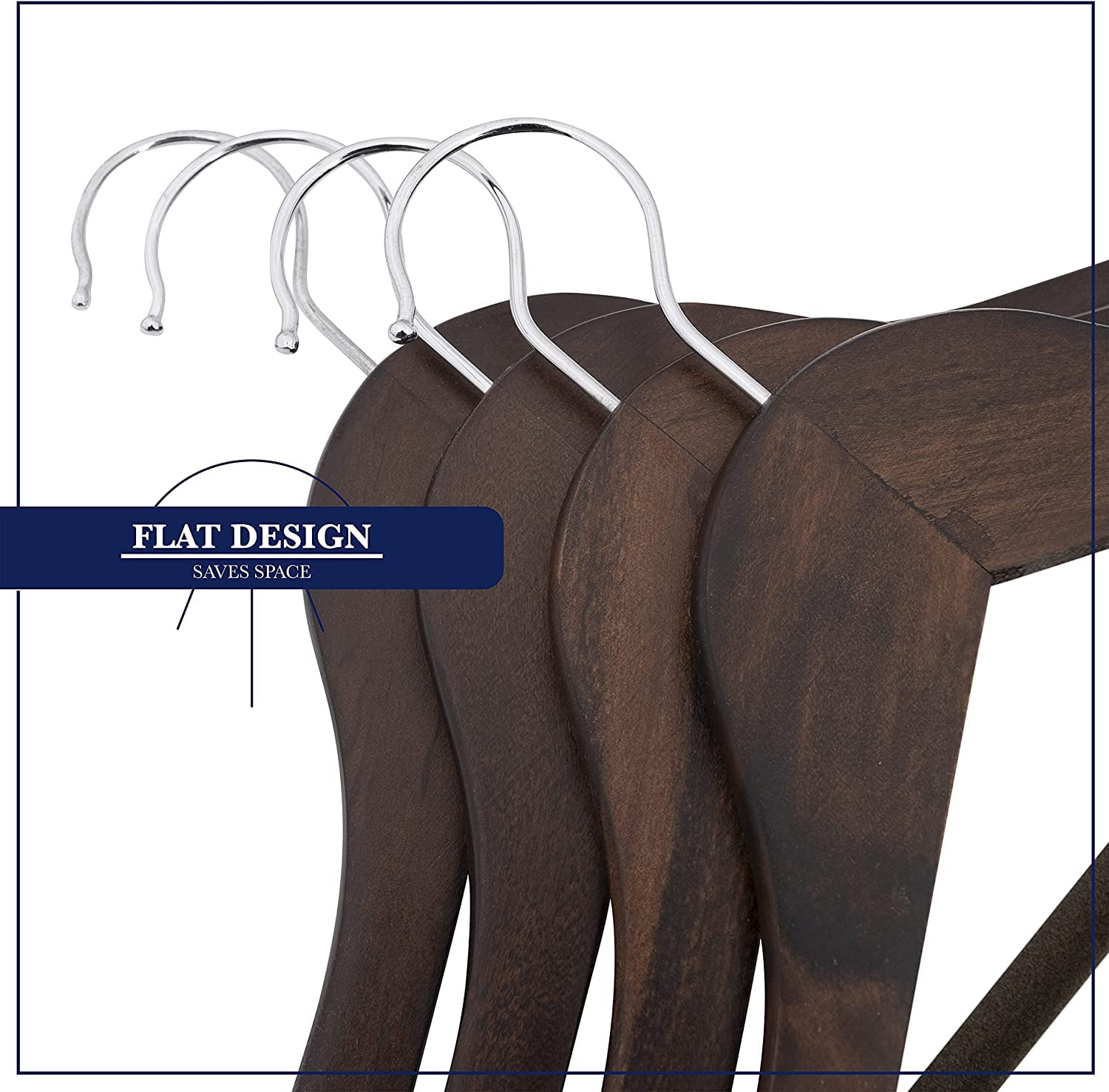 Wooden Hangers - Non Slip Luxury Natural Lotus Wood & Velvet Suit & Pants Hangers - 360 Rotating Hooks