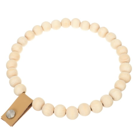 IMIKEYA Wall Mounted Wooden Towel Holder with Beads for Bathroom Decor Khaki