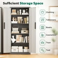 thumbnail image 4 of SOLAURA 63"H Metal Garage Storage Cabinet with Locking Doors and 4 Adjustable Shelves, Lock Storage Cabinet for Home Office, Garage, Shop (Light gray & Dark gray), 4 of 9