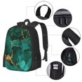 thumbnail image 3 of Defioc Green Gold Glitter Pattern Carry on Backpack,16.5x12.5x5.5 Personal Item Bag Carry On Backpack Water Resistant Lightweight Daypack, 3 of 7