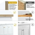 thumbnail image 5 of 48’’ Bathroom Vanity with Ceramic Sink Combo, Modern Bathroom Cabinet with 2 Soft-Close Drawers & 4 Doors, Spacious Storage Cabinet, White, 5 of 9