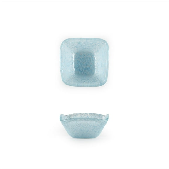 Turgla Fusion Glass 2.25" x 2.25" x h:1.5" 2 oz. Square Blue Glass Ramekin (Set of 6)