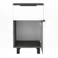 thumbnail image 2 of Smokey Oak/White 27” H Nightstand with Drawer & Cabinet Storage, 2 of 6