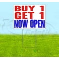 thumbnail image 1 of Buy 1 Get 1 Now Open (18" x 24") Yard Sign, Includes Metal Step Stake, 1 of 6