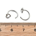 thumbnail image 5 of 100pcs 304 Stainless Steel Heart Hoop Nose Rings Stainless Steel color 8.5x10.5x5.5mm, 5 of 5