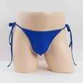 thumbnail image 3 of XMMSWDLA Mens ice Silk Bikini Tie Side G String T Back Thongs Briefs Adjustable Underwears, 3 of 6