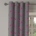 thumbnail image 2 of Ambesonne Skull Grommet Curtain, Emo Skulls Teen Culture, 50" x 72", Dark Taupe Hot Pink, 2 of 6