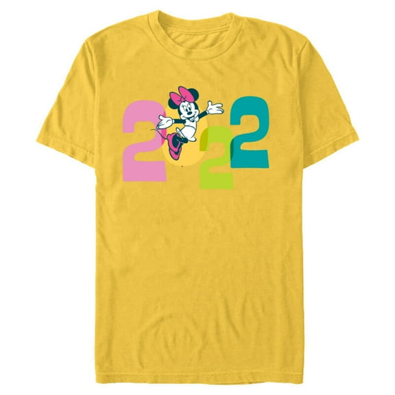 Disney Minnie Mouse 2022 New Year’s Eve - Short Sleeve Blended T-Shirt for Adults – Customized-Yellow