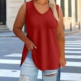 thumbnail image 4 of StSilkitty Loose Tank Tops for Womens Summer Plus Size V Neck Loose Tunic Blouses Summer Solid Color Sleeveless Shirts, 4 of 6