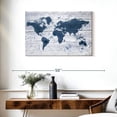 thumbnail image 3 of Elephant Stock Wooden World Map Ii Wall Art - Horizontal Canvas Wall Art - Living Room Wall Decor - Map Canvas - Blue And White Decor - 36" x 24", 3 of 8
