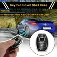 thumbnail image 2 of Funda de Llave de Auto de Silicona TPU Negra con Borde Plateado para Mercedes-Benz Clase A/B/C/E/G/M/R/S/V/W CL/CLA/CLK/CLS2 Botones Control Remoto, 2 of 6