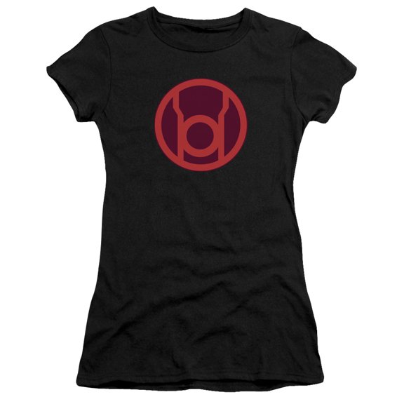 Green Lantern Red Symbol S/S Junior Women's T-Shirt Sheer Black