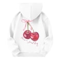 thumbnail image 5 of WOYY Toddler Girl's Hoodie Cherry Print Hooded Sweatshirt Casual Loose Graphic Pullover, 5 of 5