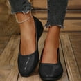 thumbnail image 3 of Xfvqtps Wedge Shoes for Womens Slip on Stone Embossing Pointy Toe Leather Dress Shoes Black, 3 of 8
