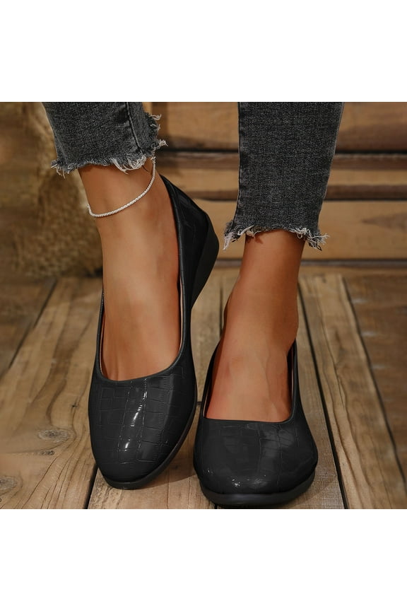 Loafers for Women Dressy Spring Summer Slip on Shoes Wide Width Comfort Walking Shoes for Office Daily Black 8.5
