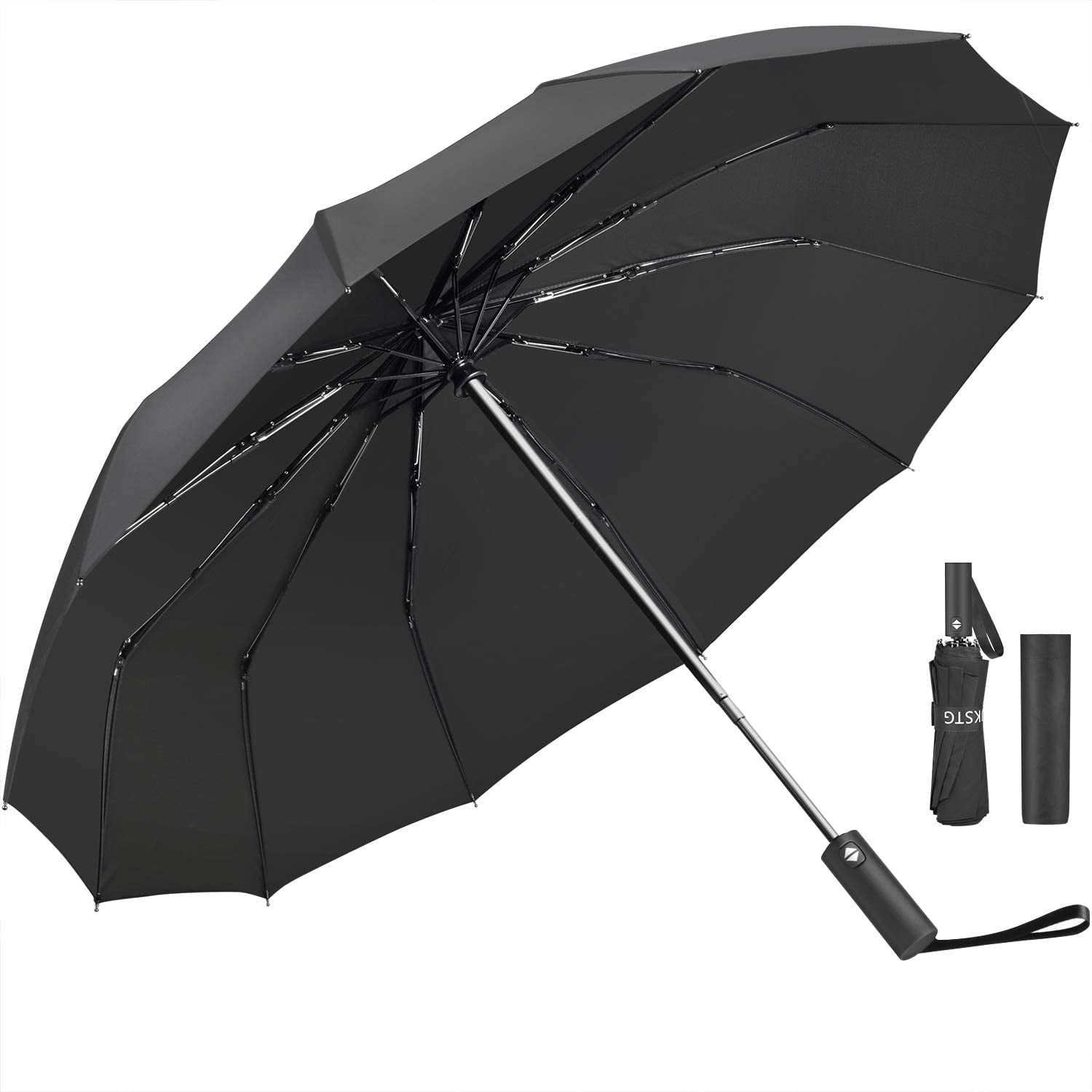 Folding Umbrella Rainproof & Windprrof Umbrella Black and White Custom Umbrella Automatic