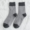 thumbnail image 4 of Penkiiy Floor Socks for Men Winter Men Coral Fleece Socks Middle Tube Sleeping Home Solid Stocking Gray Socks, 4 of 5
