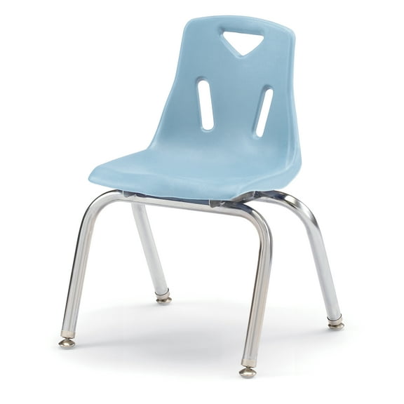 Stacking Chair with Chrome-Plated Legs - 14" Ht - Coastal Blue