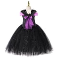 thumbnail image 5 of Disfraz de maléfica de bruja para niñas, vestido de malla negra de lujo, Reina demonio, bruja, Halloween, Carnaval, ropa de fiesta, 5 of 5