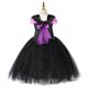 thumbnail image 5 of Disfraz de maléfica de bruja para niñas, vestido de malla negra de lujo, Reina demonio, bruja, Halloween, Carnaval, ropa de fiesta, 5 of 5