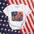 thumbnail image 6 of American Flag Floral Wildflower T-Shirt, Patriotic Boho USA 4th of July Tee, 6 of 6