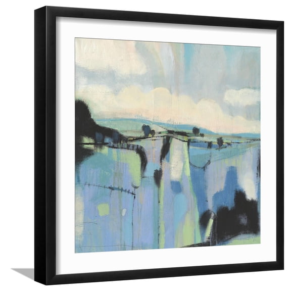 Art.com Abstract Shades of Blue I Art Print by Tim OToole, Black Frame Wall Art, 21" x 21"