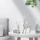 thumbnail image 4 of Elk elegante estatua flores decorativo ornamento coleccionable figurilla escultura pequeña sala encimera encimera oficina oficina navidad decoración Plata Macarena Estatuilla de animales, 4 of 8