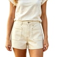 thumbnail image 2 of Karymi Shorts for Women High Waisted Denim Shorts, Casual Wide Leg Jean Shorts with Large Front Pockets, Solid Relaxed Fit Stretch Denim Shorts Sweatpants Women, 2 of 4