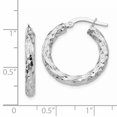 thumbnail image 3 of 14K White Gold 2.5mm Textured Round Hoop Earrings, 3 of 3