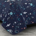 thumbnail image 2 of Blue Planet Universe Theme Kids Quilt Set Toddler Stars Space Galaxy Rocket Design Twin Size Quilt for Toddler Bed Quilted Bedspread Coverlet with Pillow Shams (Pandora, Twin), 2 of 3