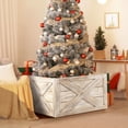 thumbnail image 1 of Gymax 37 x 27 inches Solid Wooden Christmas Tree Box w/ Hook & Loop Fasteners Brown, 1 of 10