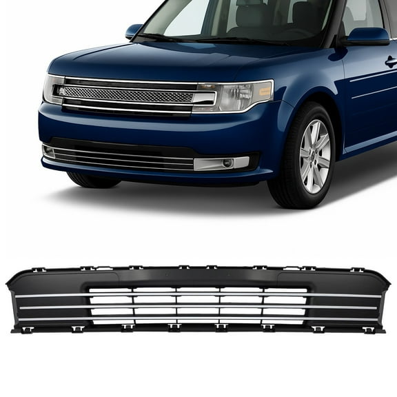 Bumper Lower Grille For Ford Flex 2013-2019 FO1036151 Black Painted Plastic