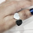 thumbnail image 4 of Natural Black Tourmaline Ring, Rough Tourmaline Adjustable Ring, October Birth, Heart Ring, 925 Sterling Silver, Womens Ring, Christmas, Thanksgiving, Handmade, Statement Jewelry, Raw Gemstone Jewelry, 4 of 5